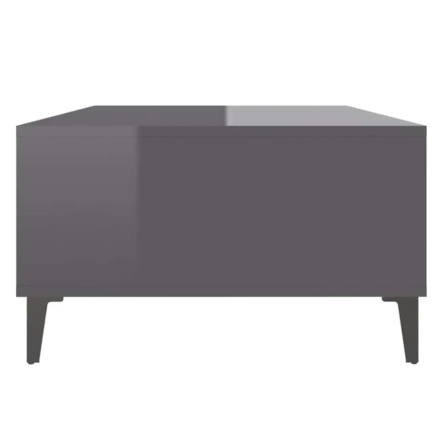 Table basse gris brillant 103,5x60x35 cm bois d'ingénierie - 6