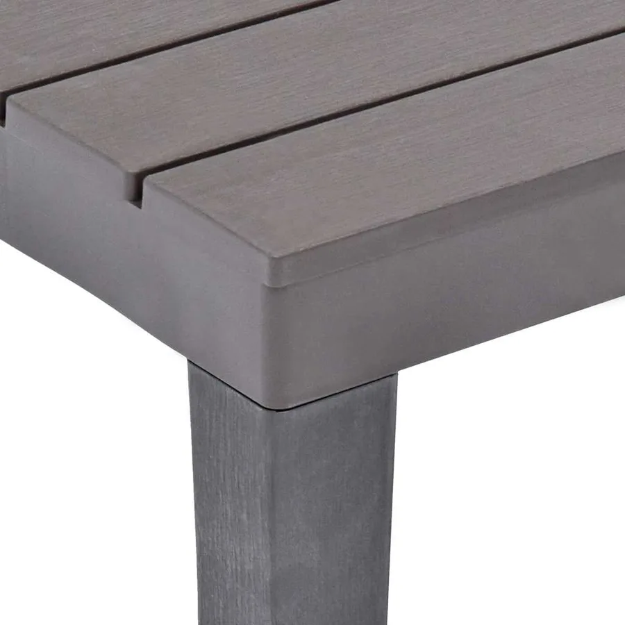 Table de jardin avec 2 bancs Plastique Marron - 5