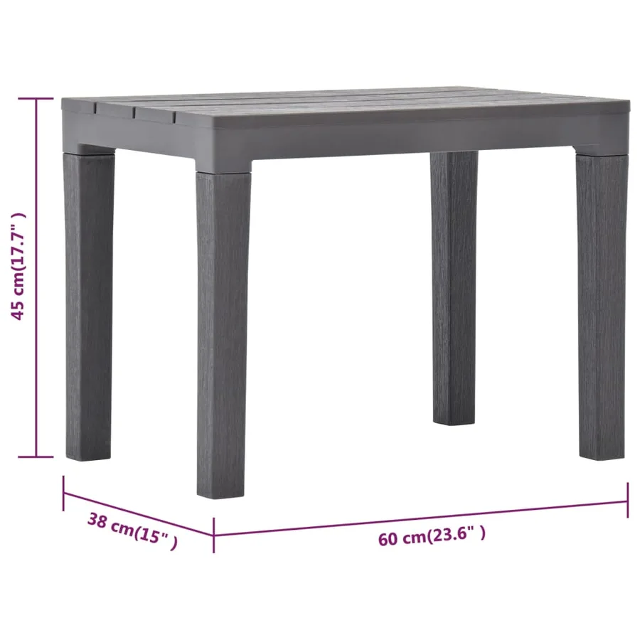 Table de jardin avec 2 bancs Plastique Marron - 7
