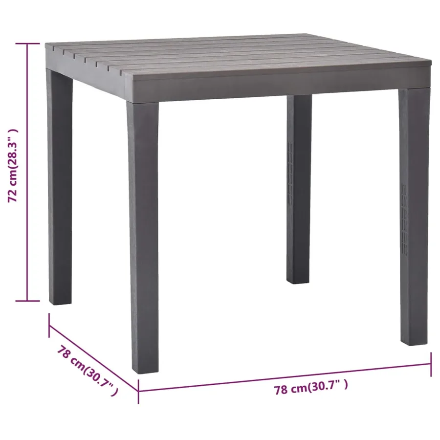 Table de jardin avec 2 bancs Plastique Marron - 8