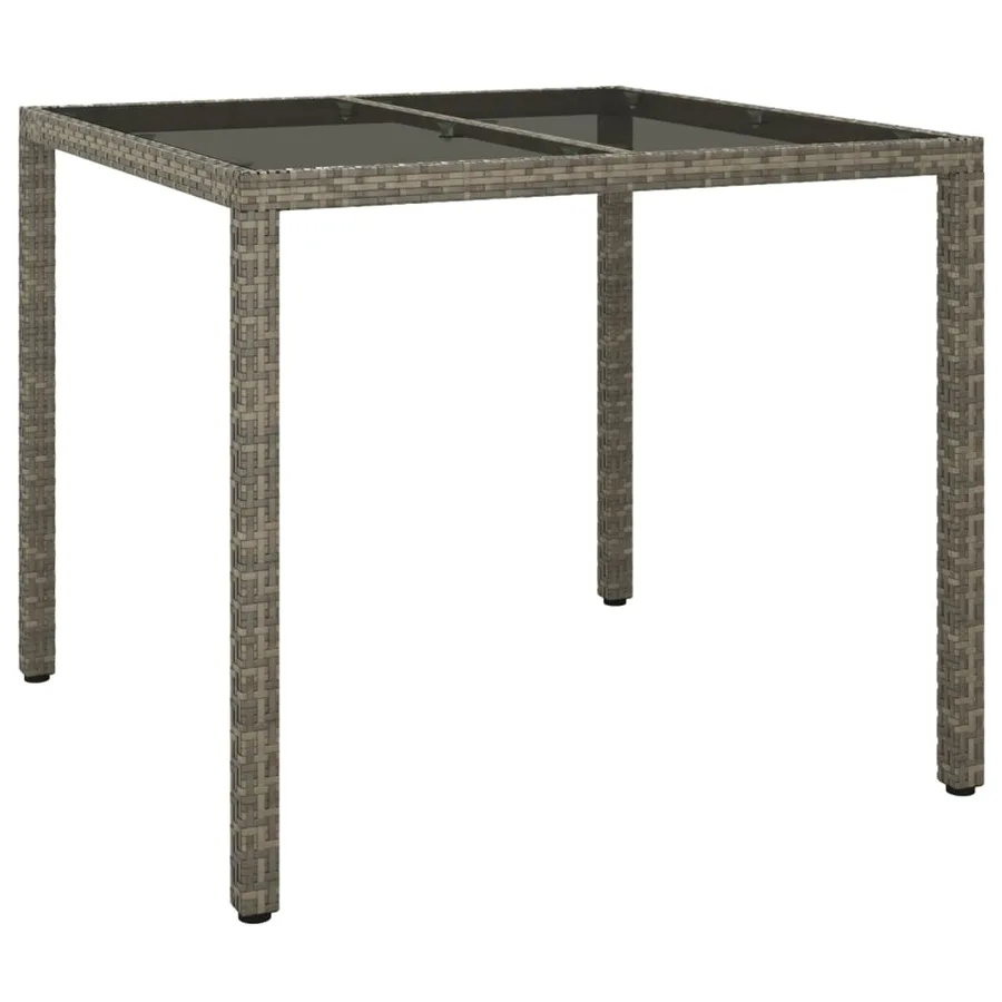 Ensemble à manger de jardin 3 pcs coussins gris résine tressée - 5