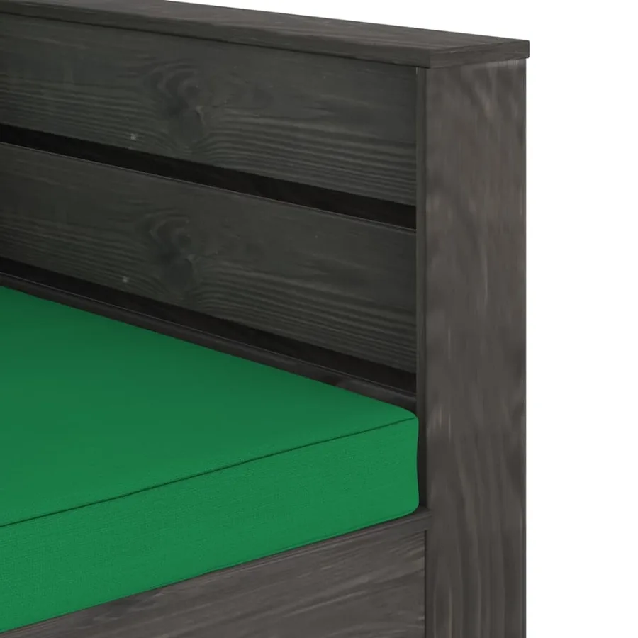 Salon de jardin 2 pcs avec coussins Bois imprégné de gris - 6