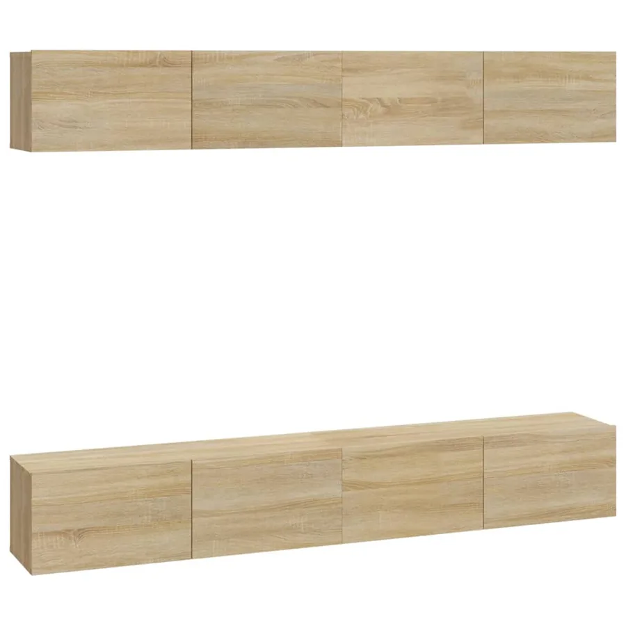 Meubles TV muraux 4 pcs chêne sonoma 100x30x30 cm - 2