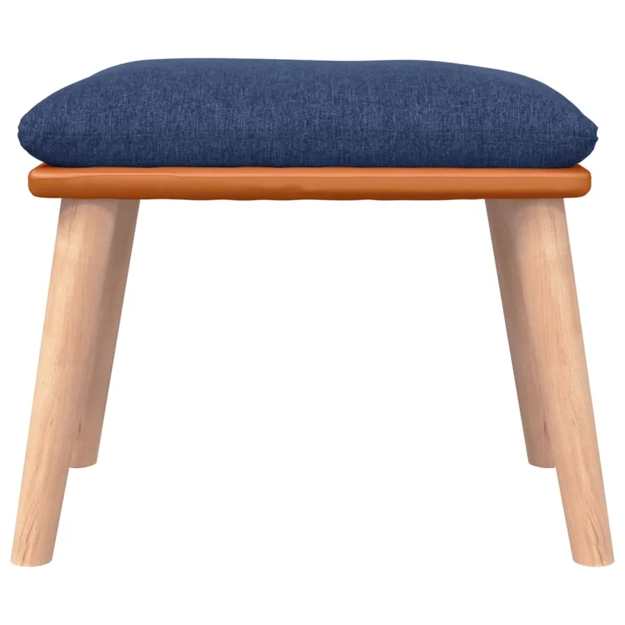 Repose-pied Bleu 45x29,5x35 cm Tissu et similicuir - 3