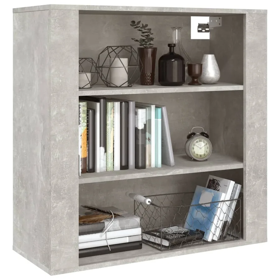 Armoire murale Gris béton 80x33x80 cm Bois d'ingénierie - 8