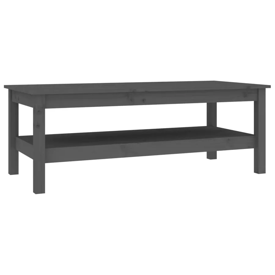 Table basse Gris 110x50x40 cm Bois massif de pin - 2