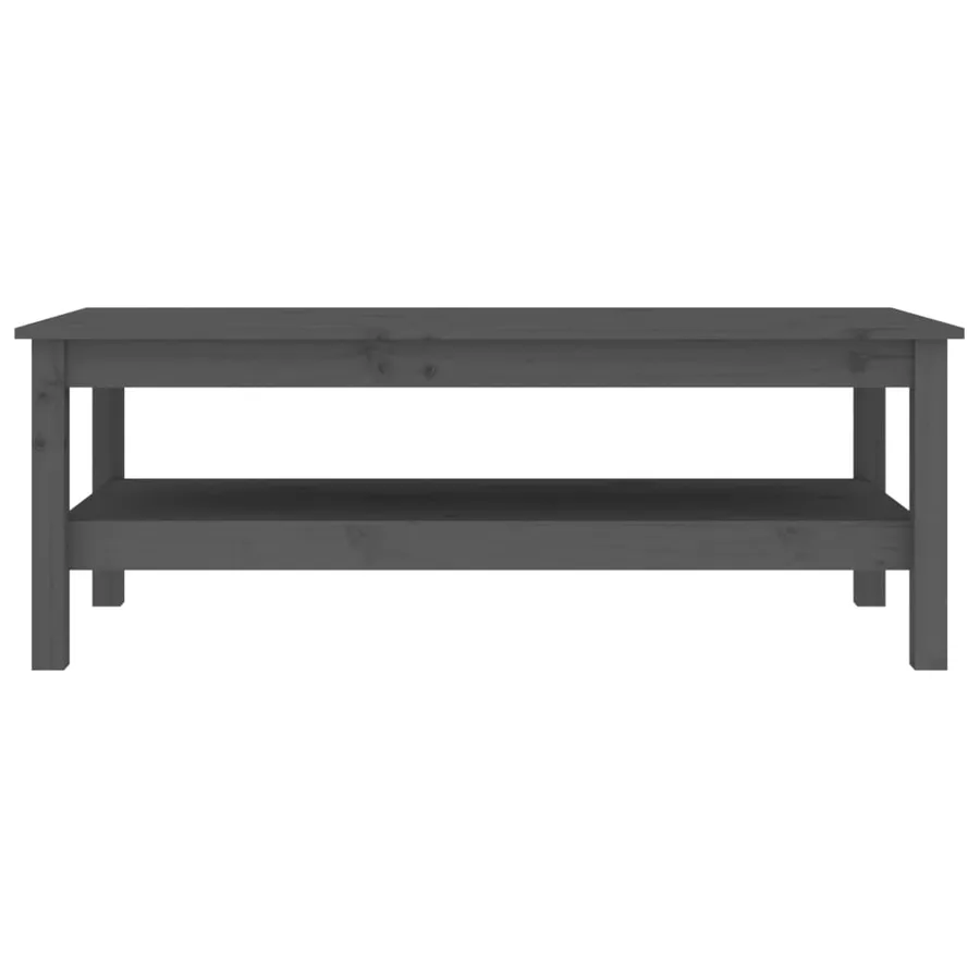 Table basse Gris 110x50x40 cm Bois massif de pin - 3