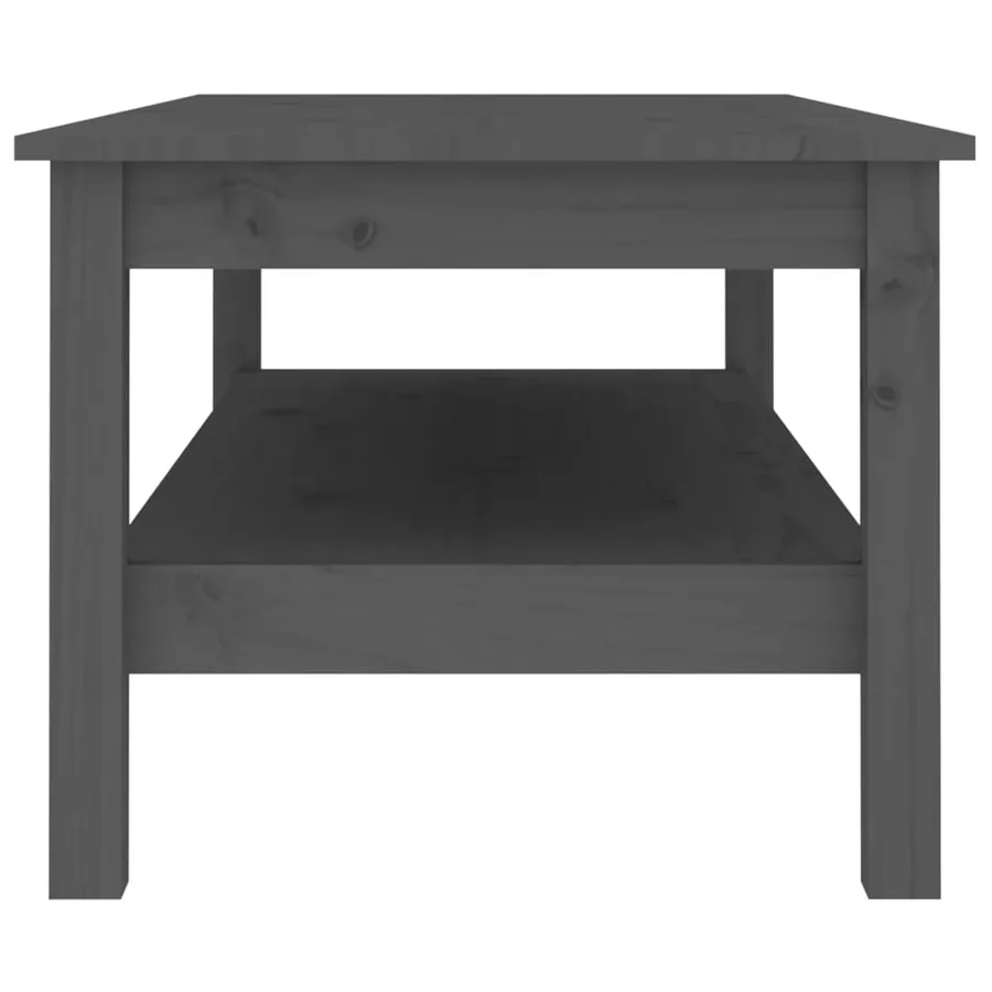 Table basse Gris 110x50x40 cm Bois massif de pin - 4