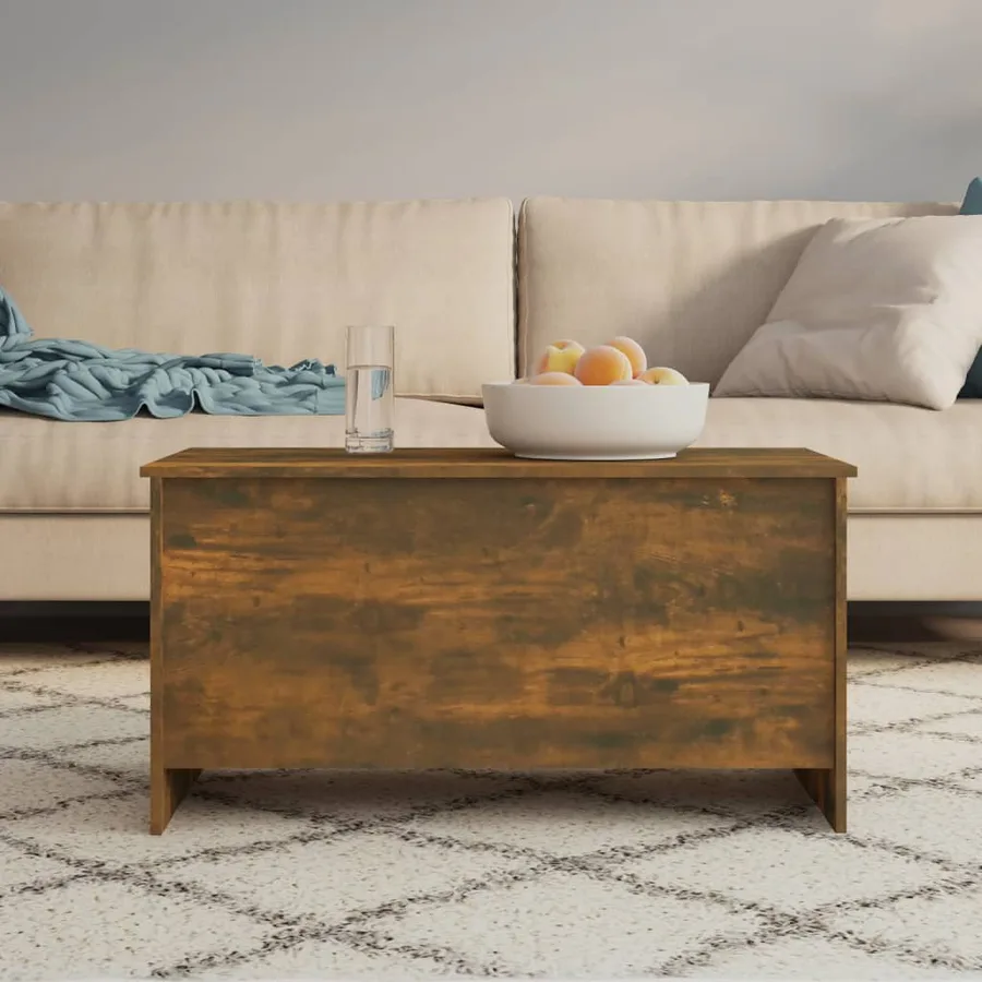 Table basse Chêne fumé 102x55,5x52,5 cm Bois d'ingénierie - 8