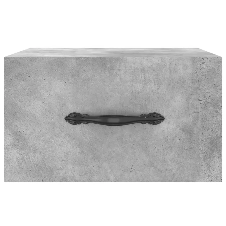 Table de chevet murale gris béton 35x35x20 cm - 5