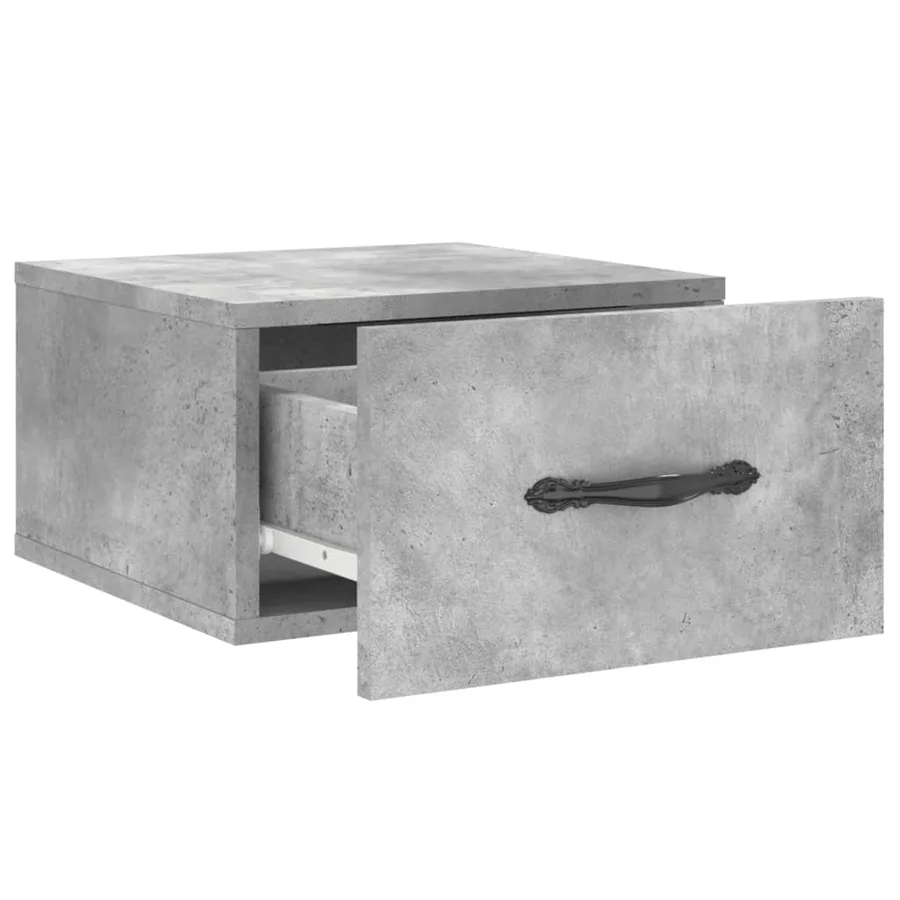 Table de chevet murale gris béton 35x35x20 cm - 6
