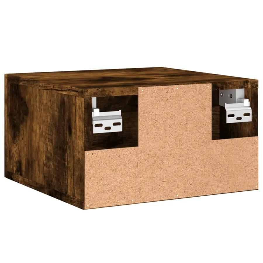 Table de chevet murale chêne fumé 35x35x20 cm - 5