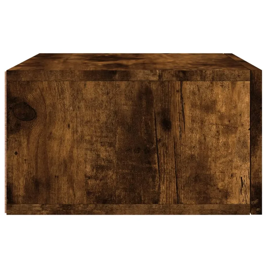 Table de chevet murale chêne fumé 35x35x20 cm - 6