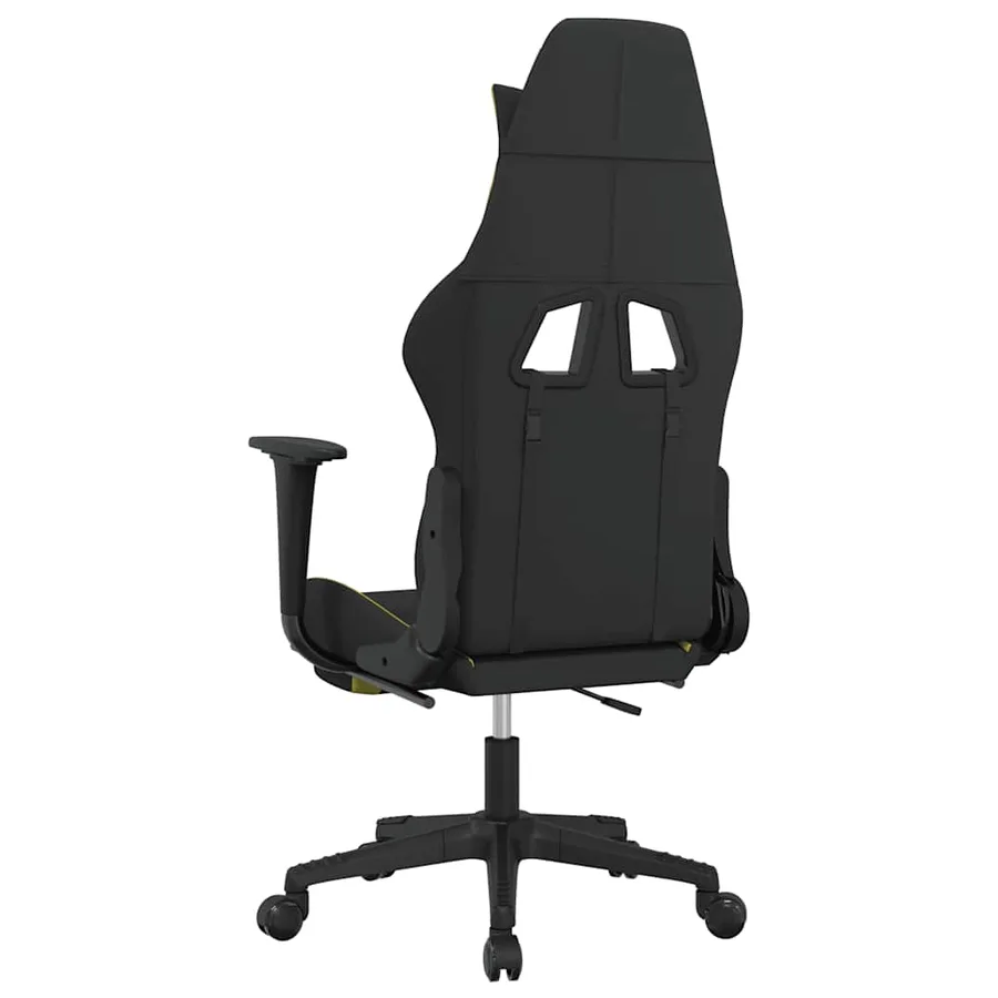 Chaise de jeu de massage avec repose-pied Noir et vert clair - 5