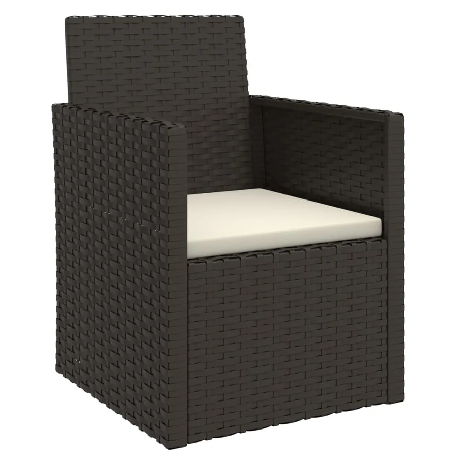 Fauteuil de jardin avec coussin Noir Résine tressée - 2