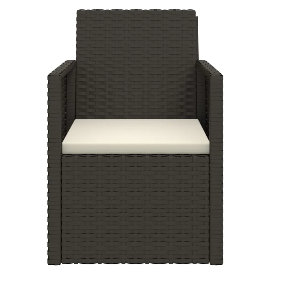 Fauteuil de jardin avec coussin Noir Résine tressée - 4