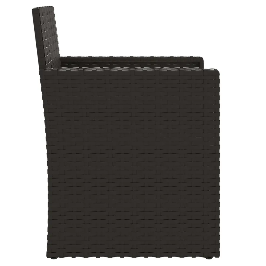 Fauteuil de jardin avec coussin Noir Résine tressée - 5