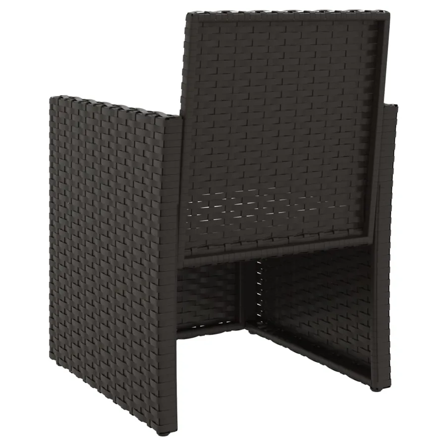 Fauteuil de jardin avec coussin Noir Résine tressée - 6