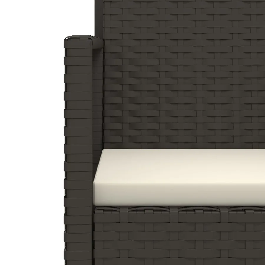 Fauteuil de jardin avec coussin Noir Résine tressée - 7