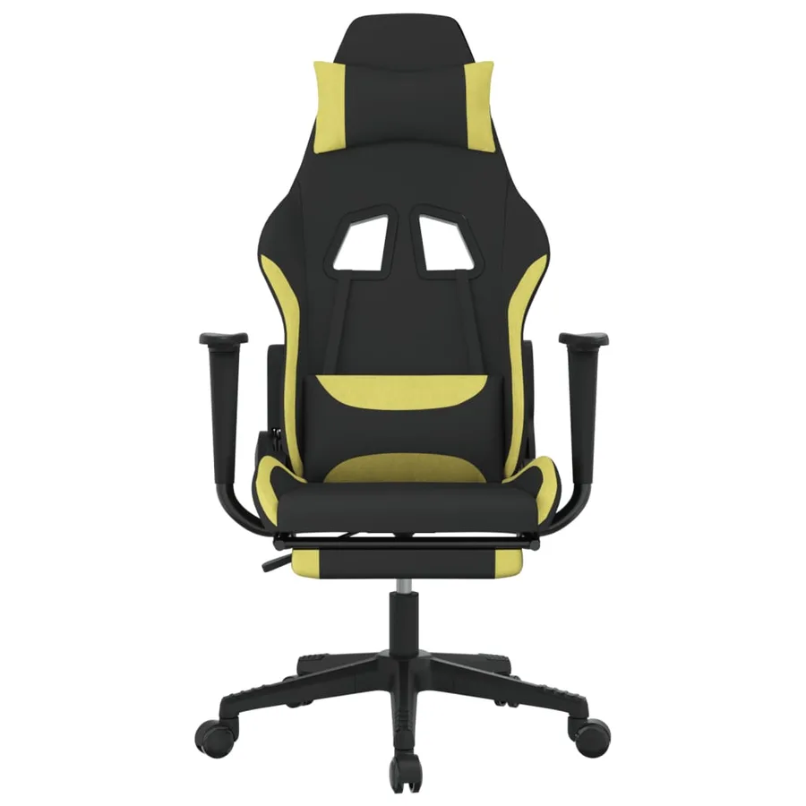 Chaise de jeu avec repose-pied Noir et vert clair - 3