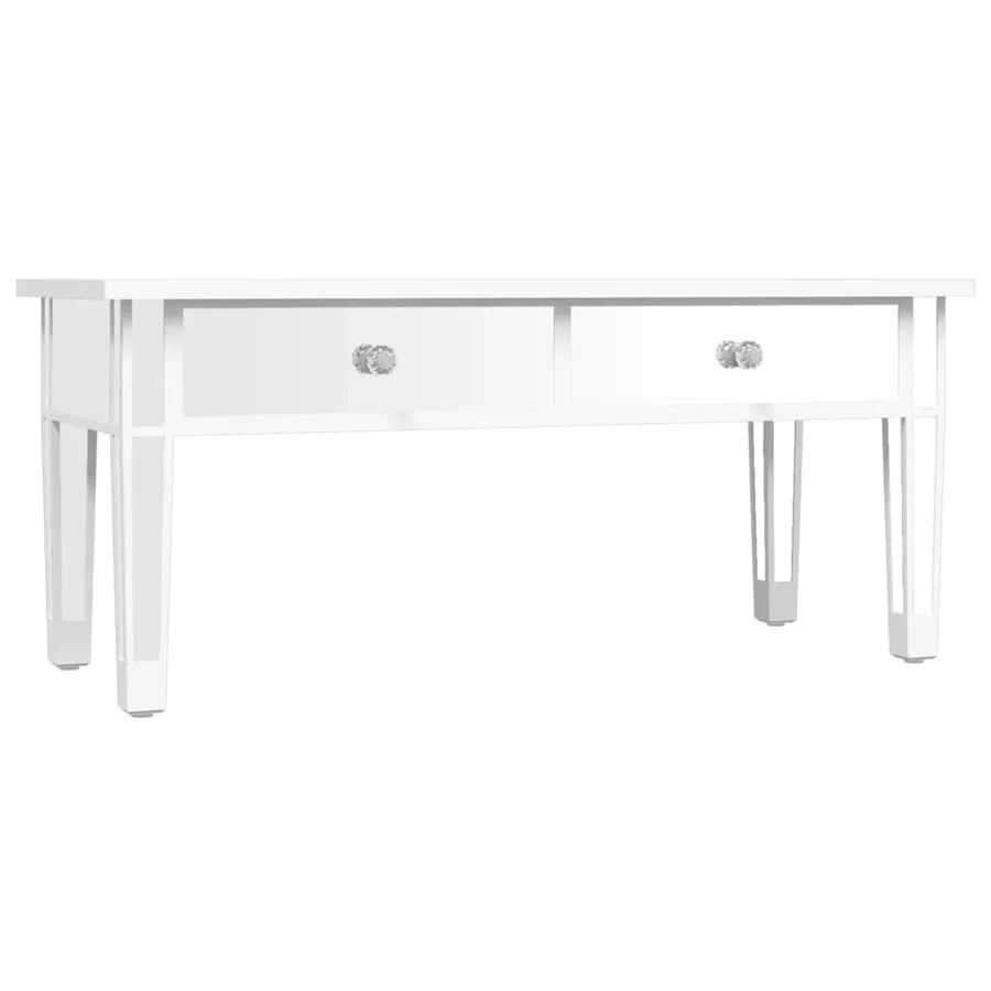 Table basse à miroir 106x45x45 cm Bois d'ingénierie et verre - 2