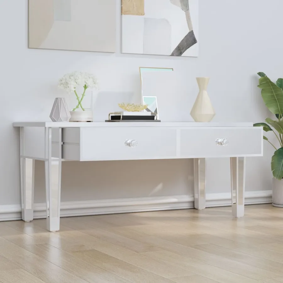 Table basse à miroir 106x45x45 cm Bois d'ingénierie et verre - 3