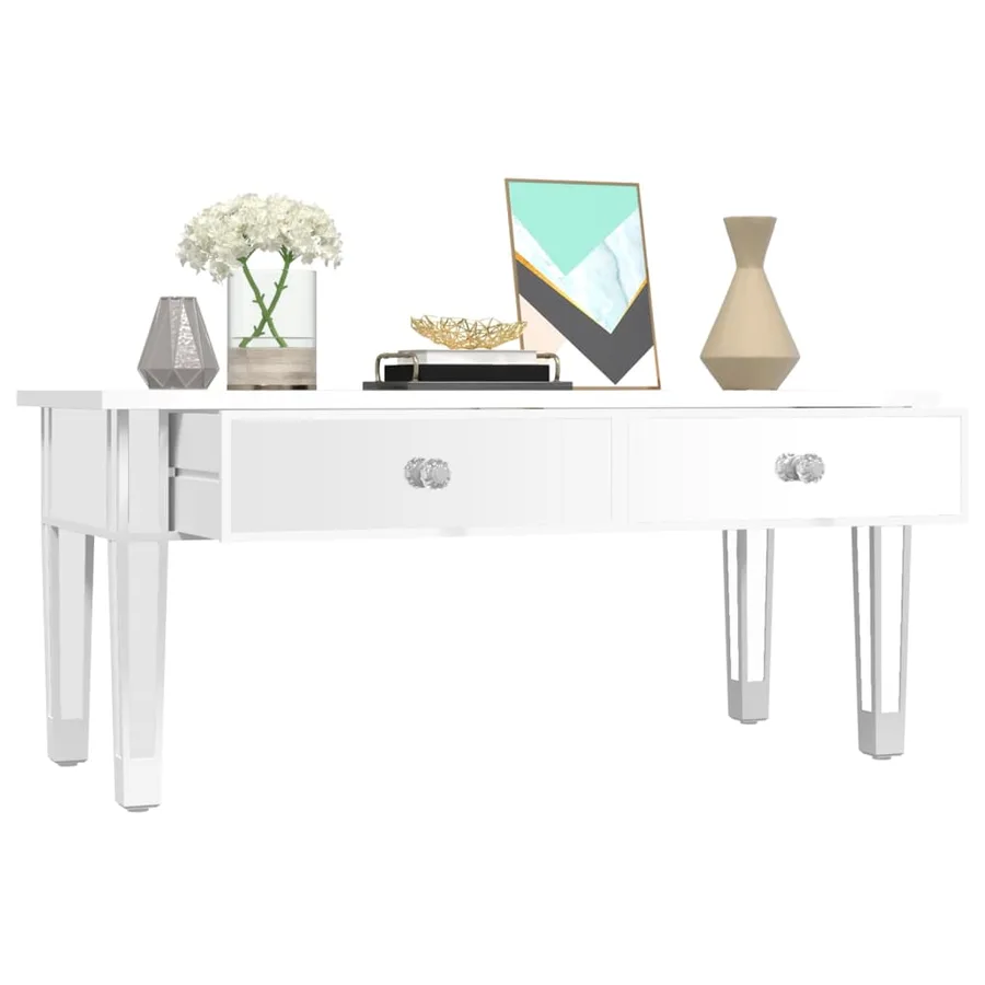 Table basse à miroir 106x45x45 cm Bois d'ingénierie et verre - 5