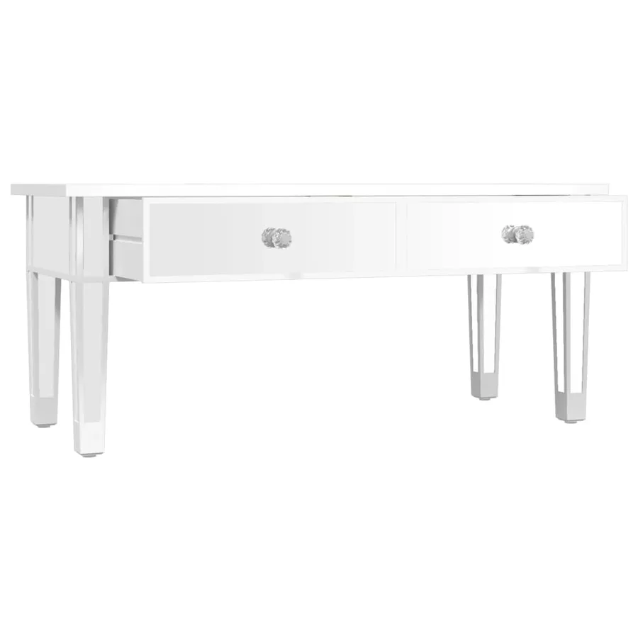 Table basse à miroir 106x45x45 cm Bois d'ingénierie et verre - 7
