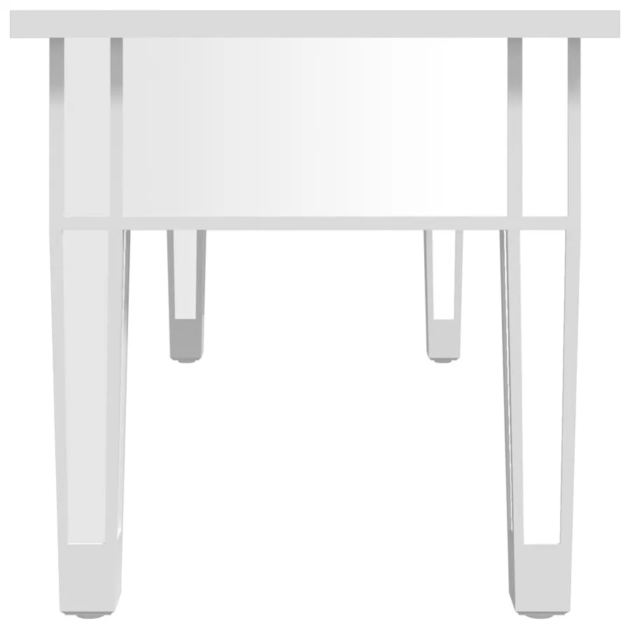Table basse à miroir 106x45x45 cm Bois d'ingénierie et verre - 8
