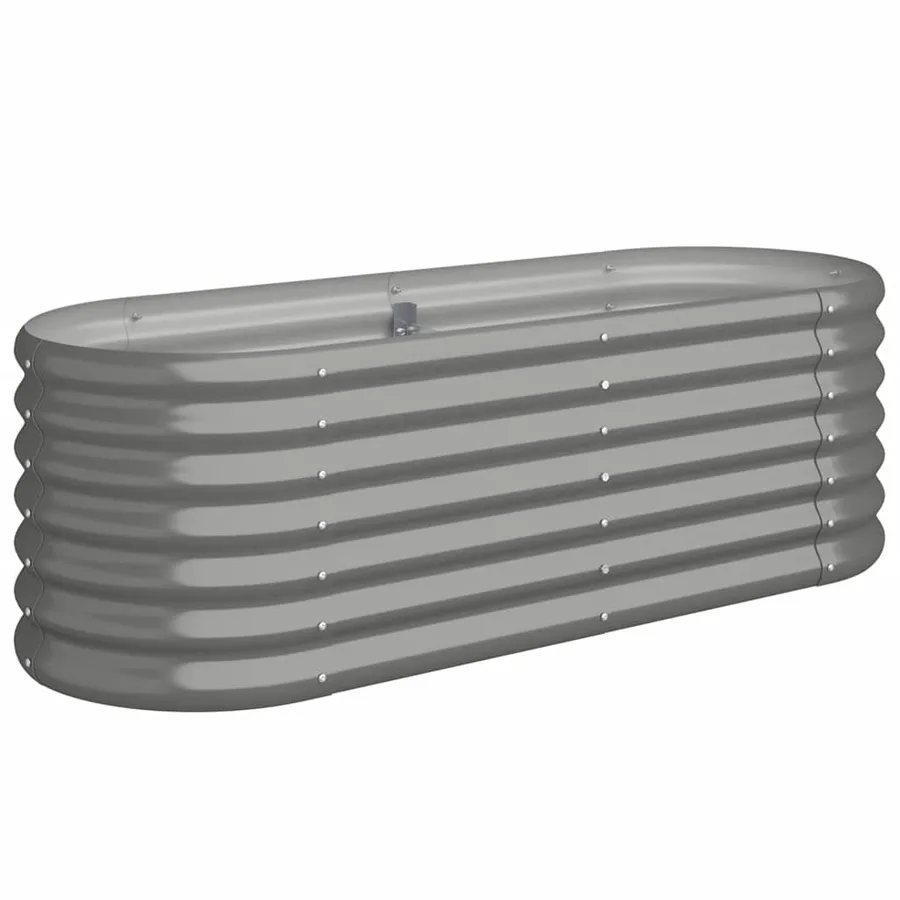 Lit surélevé de jardin Acier galvanisé 114x40x36 cm gris - 2