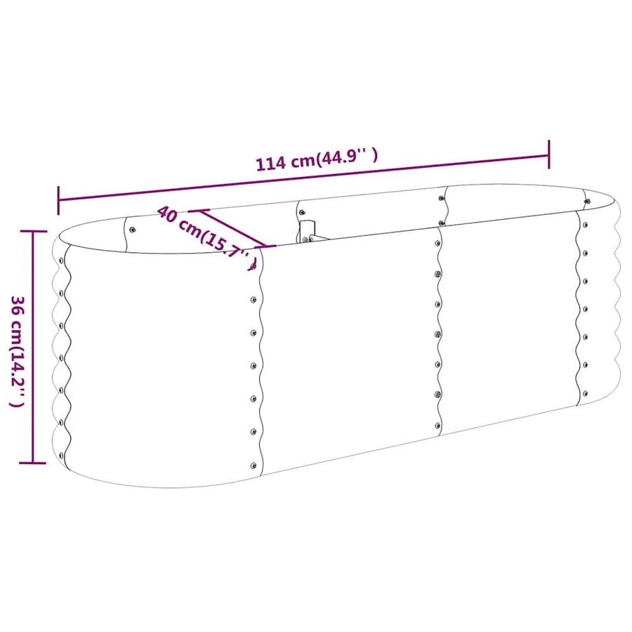 Lit surélevé de jardin Acier galvanisé 114x40x36 cm gris - 6