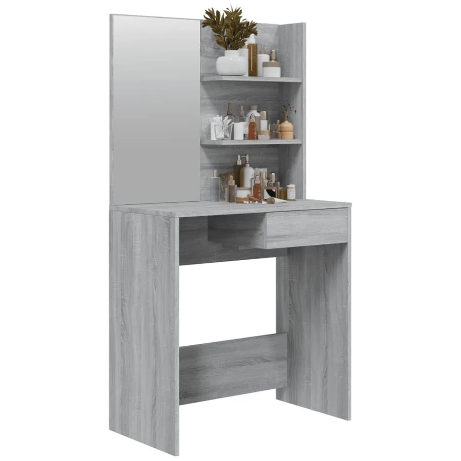 Coiffeuse avec miroir Sonoma gris 74,5x40x141 cm - 4