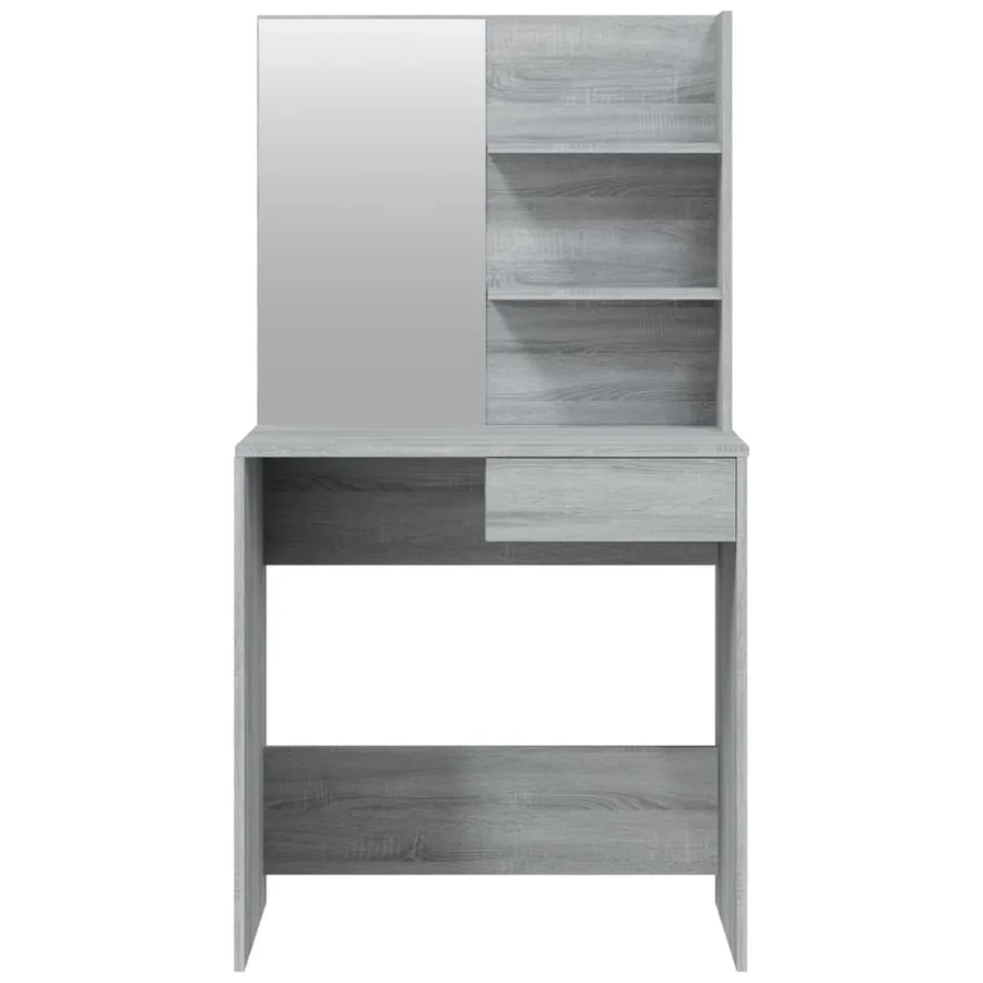 Coiffeuse avec miroir Sonoma gris 74,5x40x141 cm - 6