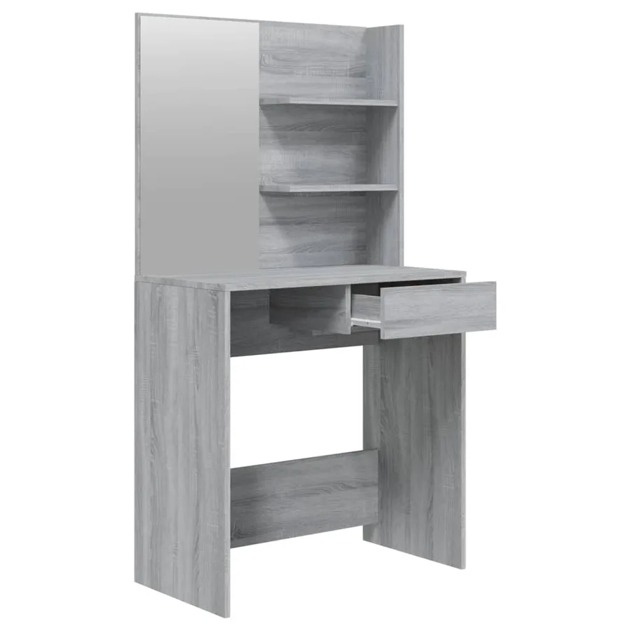 Coiffeuse avec miroir Sonoma gris 74,5x40x141 cm - 7