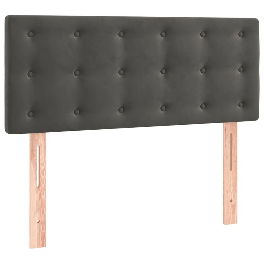Sommier à lattes de lit et matelas Gris foncé 80x200 cm Velours - 6