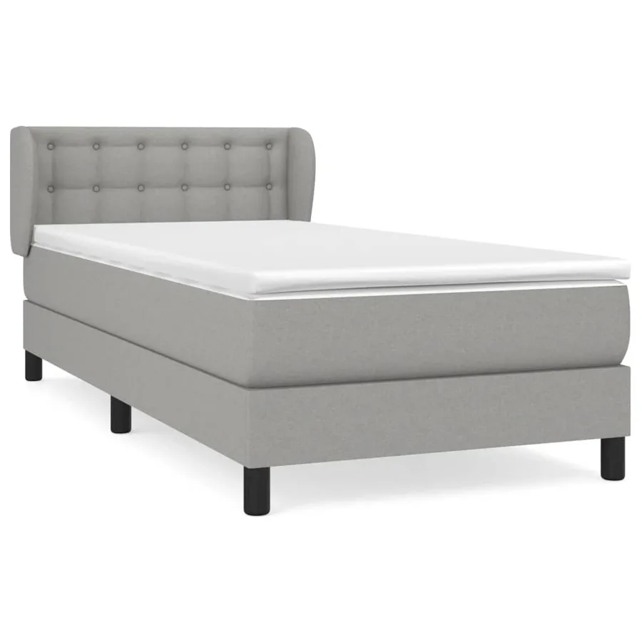 Sommier à lattes de lit avec matelas Gris clair 80x200 cm Tissu - 2