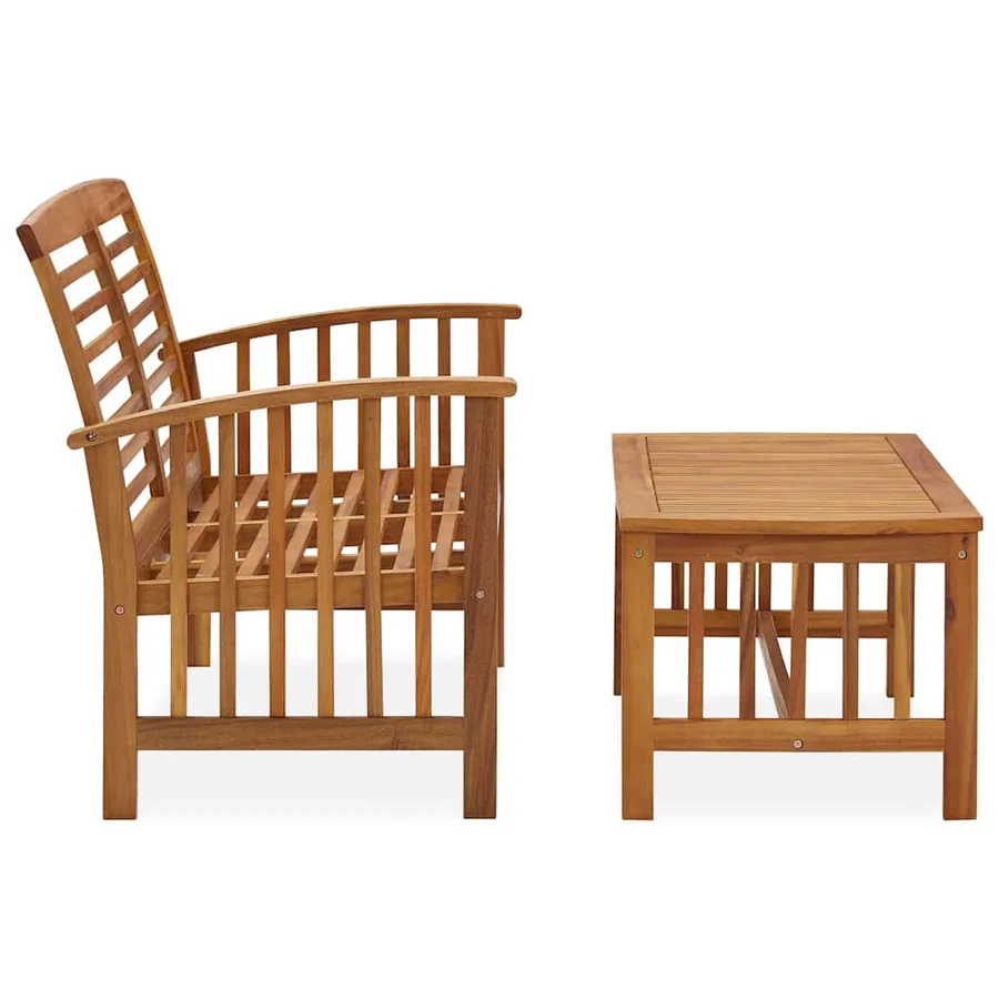 Salon de jardin 2 pcs Bois d'acacia solide - 2