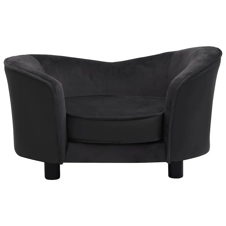 Canapé pour chien Noir 69x49x40 cm Peluche et similicuir - 3