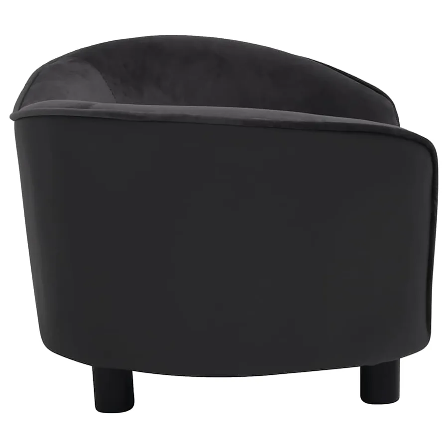 Canapé pour chien Noir 69x49x40 cm Peluche et similicuir - 4