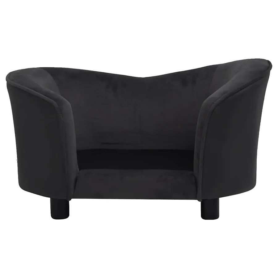 Canapé pour chien Noir 69x49x40 cm Peluche et similicuir - 6