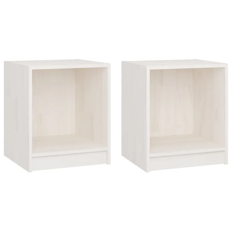Tables de chevet 2 pcs Blanc 35,5x33,5x41,5 cm Pin massif - 2