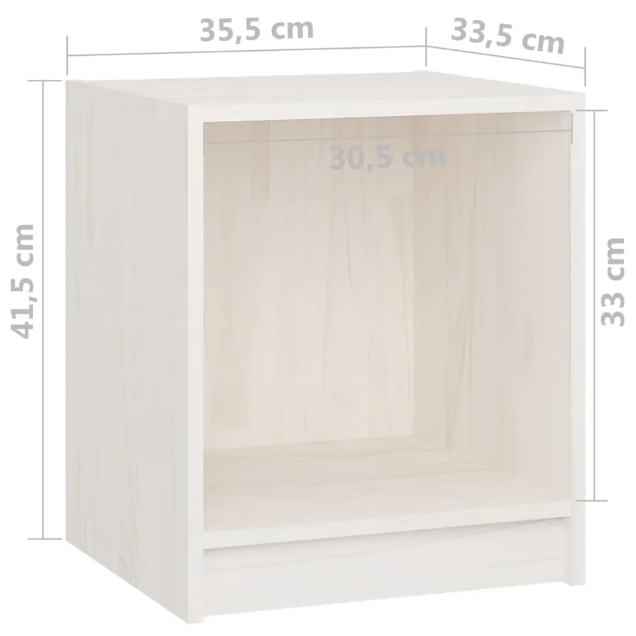 Tables de chevet 2 pcs Blanc 35,5x33,5x41,5 cm Pin massif - 9