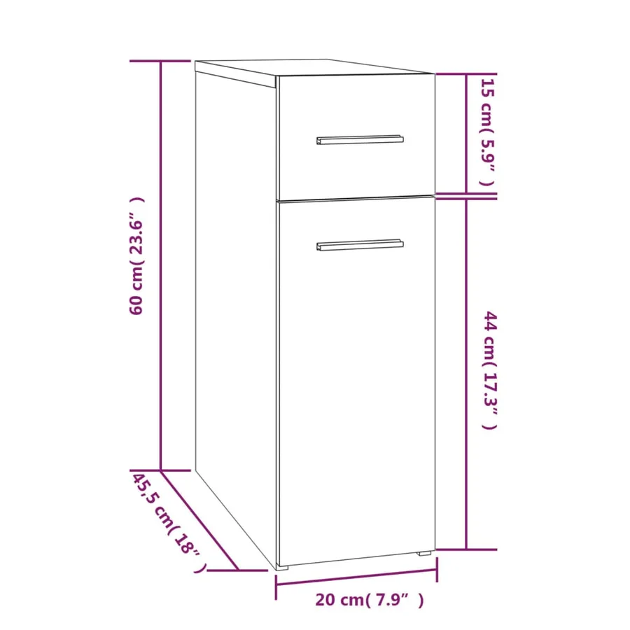 Armoire apothicaire Sonoma gris 20x45,5x60 cm Bois d'ingénierie - 7