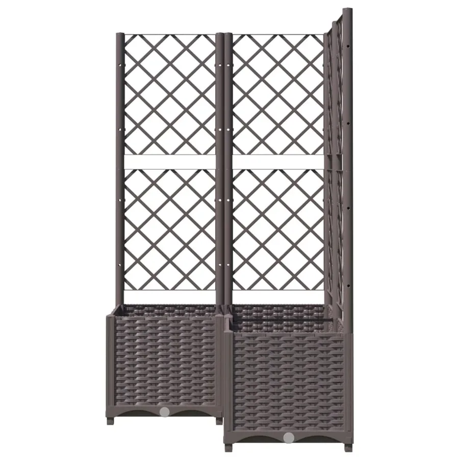 Jardinière avec treillis Marron 80x80x136 cm PP - 4