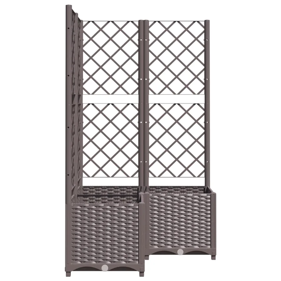 Jardinière avec treillis Marron 80x80x136 cm PP - 5