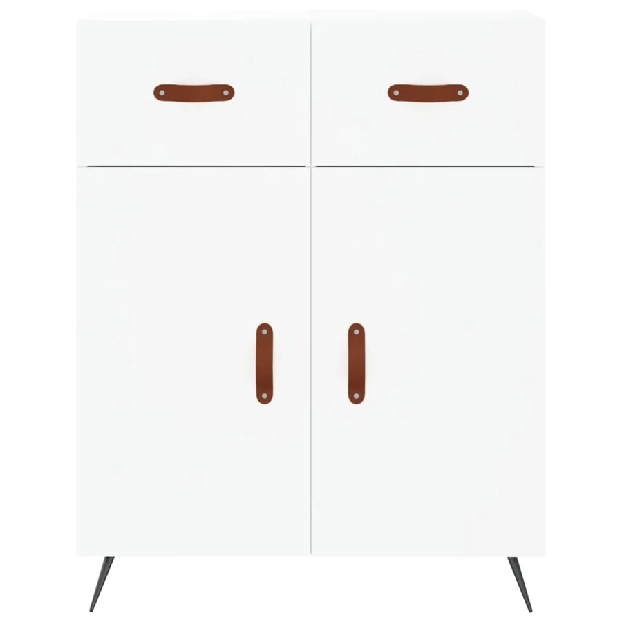 Buffet haut Blanc 69,5x34x180 cm Bois d'ingénierie - 7