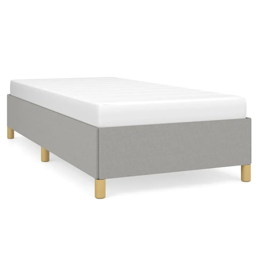 Cadre de lit sans matelas gris clair 100x200 cm tissu - 2
