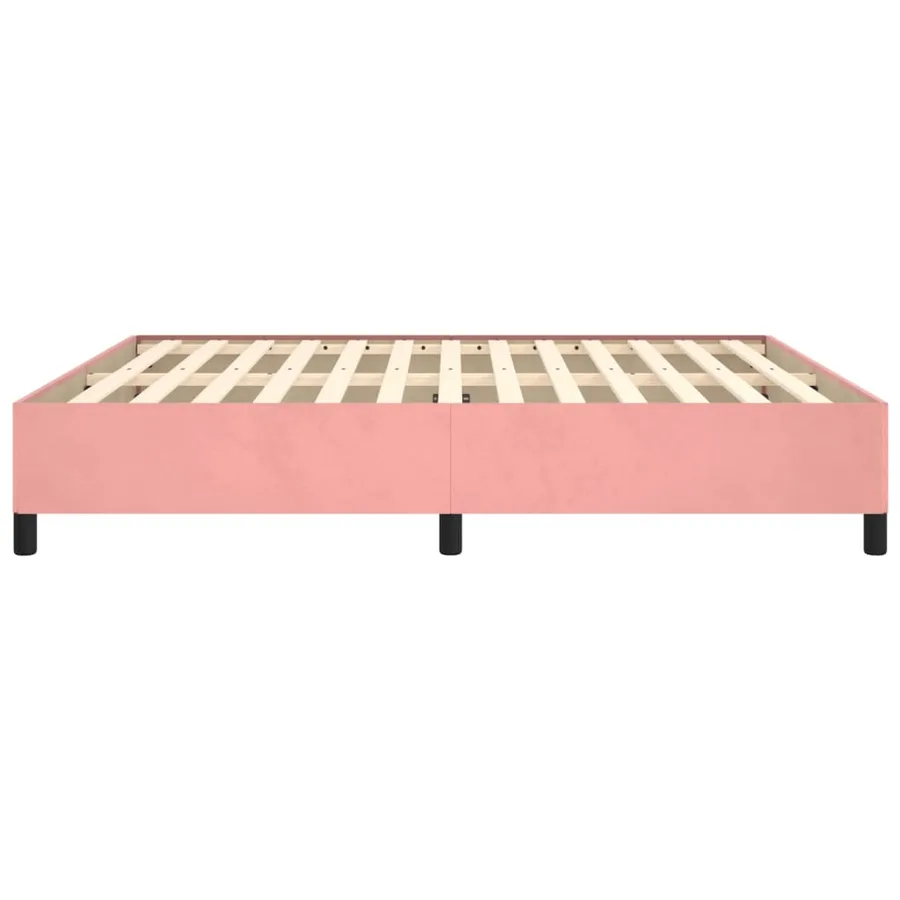 Cadre de lit sans matelas rose 160x200 cm velours - 6