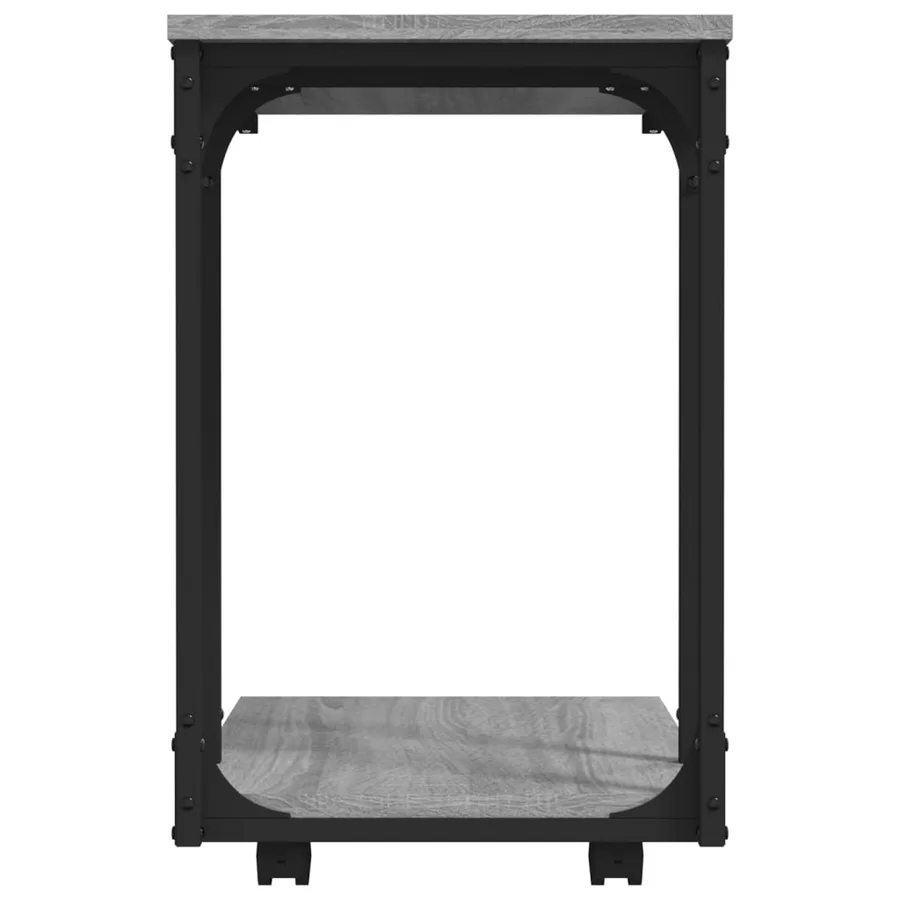 Table d'appoint à roues Sonoma gris 50x35x55,5 cm - 6