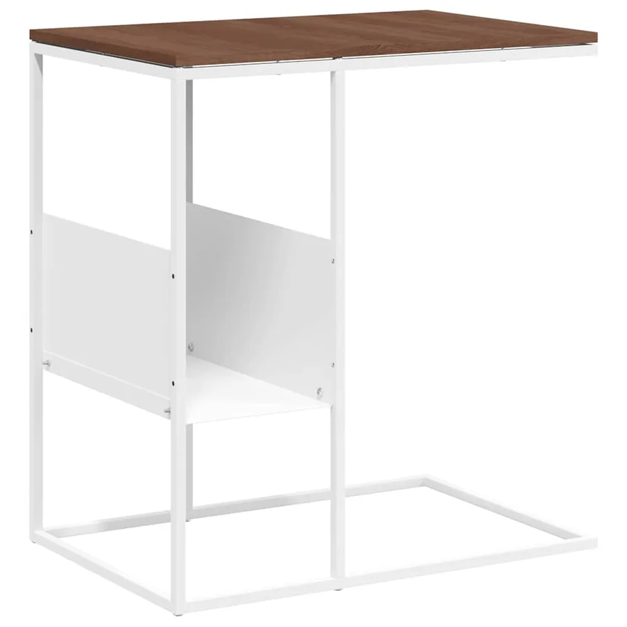 Table d'appoint Blanc 55x36x59,5 cm Bois d'ingénierie - 2